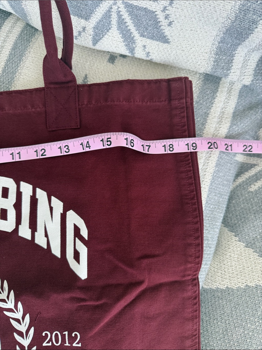 Anine Bing Leo Collegiate Canvas Tote Bag - Picture 6 of 7
